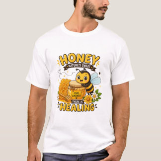Süße Bienen-Honig-Heilungs-Cartoon-Gestaltung T-Shirt