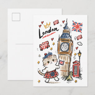Süße Big Ben London Doodle-Kunst Postkarte