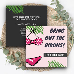 Süße Bikini-Junggesellinnen-Abschiedspoolparty-Ein Einladung