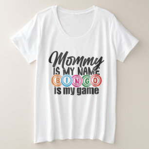 Süße Bingo-Mama-Wortkunst Große Größe T-Shirt