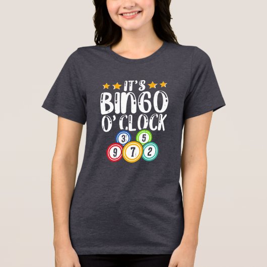 Süße Bingo-Uhr-Wortkunst Tri-Blend Shirt (Vorderseite)