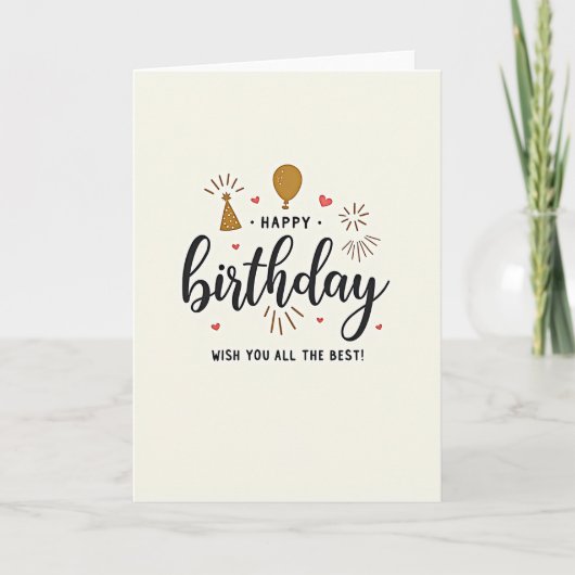Süße Birthday Script Schrift Karte (Vorderseite)