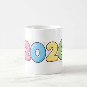 Süße Blase 2026 Typografie – Candy Gloss Pastell Kaffeetasse