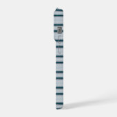 Süße blau-graue Streifen iPhone Hülle (Linke Seite)