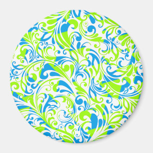 Süße blau-grüne gemischte Blumenmuster Magnet