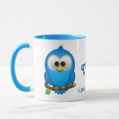 Süsse-Blau tweetet Vogel-personalisierte Tasse (Links)