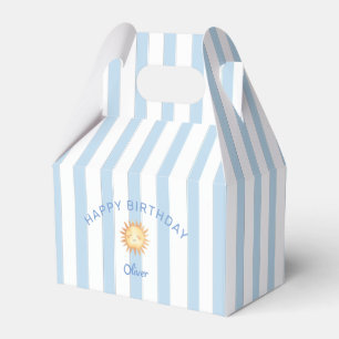 Süße blau-weiße Streifen Happy Birthday  Geschenkschachtel