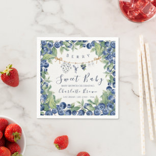Süße Blaubeer-Baby-Shower-Jungen-Party-Servietten Serviette