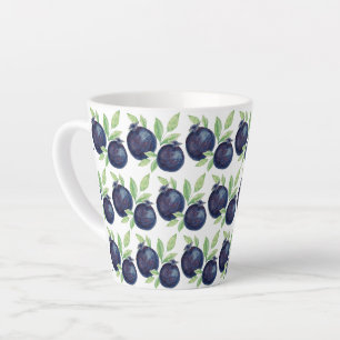 Süße Blaubeeren Aquarell Kunst Handgemalt Milchtasse