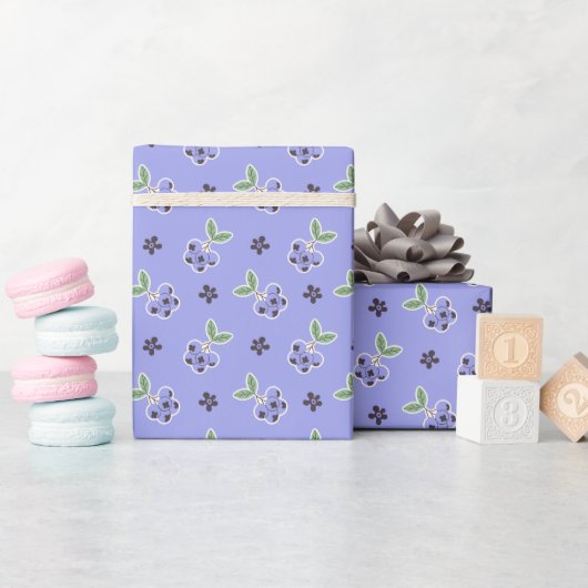 Süße Blaubeermuster-Wrapprolle Geschenkpapier (Babyparty)