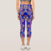 Süße blaue abstrakte Elemente Capri Leggings (Rückseite)