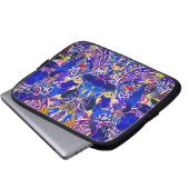 Süße blaue abstrakte Elemente Laptopschutzhülle (Vorne Knopf)
