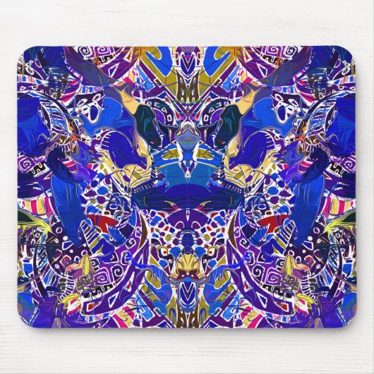 Süße blaue abstrakte Elemente Mousepad (Vorne)
