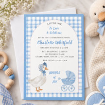 Süße Blaue Aquarell-Gans-Baby-Show