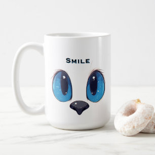 Süße Blaue Augen Katzen Gesicht Cute Kawaii Katzen Kaffeetasse