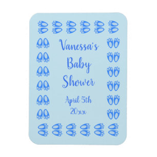 Süße blaue Baby-Jungen-Hasenfüße Oster-Baby-Party Magnet