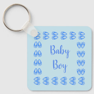 Süße blaue Baby-Jungen-Hasenfüße Ostern Baby Showe Schlüsselanhänger