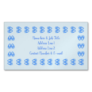 Süße blaue Baby-Jungen-Hasenfüße Ostern individuel Magnetische Visitenkarte