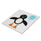 Süße blaue Baby-Jungen-Pinguin-Kachel Fliese (Seite)