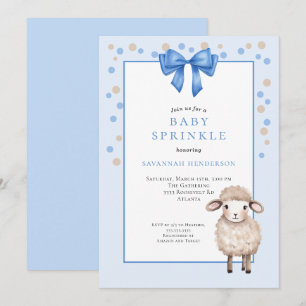 Süße blaue Baby-Sprinkle mit Schleife und süßem La Einladung