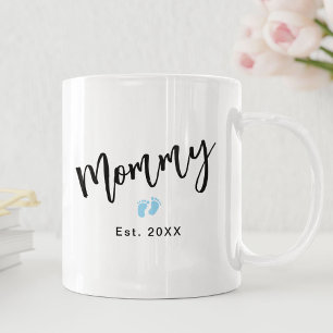Süße Blaue Babyfüße Skript Mutti Jahr Gegründet Kaffeetasse