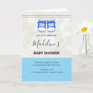Süße blaue Babyparty-Einladung – Anpassbar  Karte