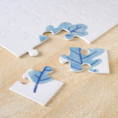 Süße blaue Blätter-Puzzles Puzzle (Seite)