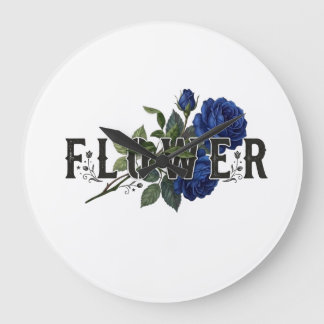 Süße blaue Blumen-"BLUME"-Kapuzenjacke für Mädchen Große Wanduhr