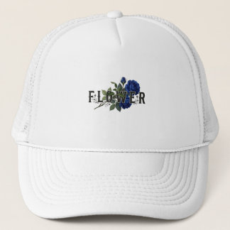 Süße blaue Blumen-"BLUME"-Kapuzenjacke für Mädchen Truckerkappe