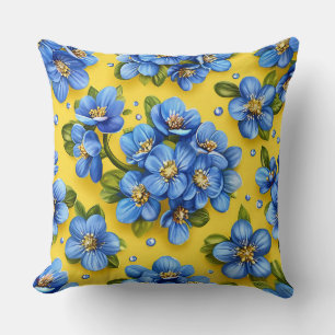 Süße blaue Blumen Kissen