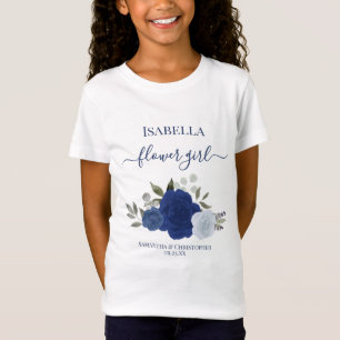 Süße blaue Boho-Chic-Rosen Blumenmädchen-Geschenk T-Shirt