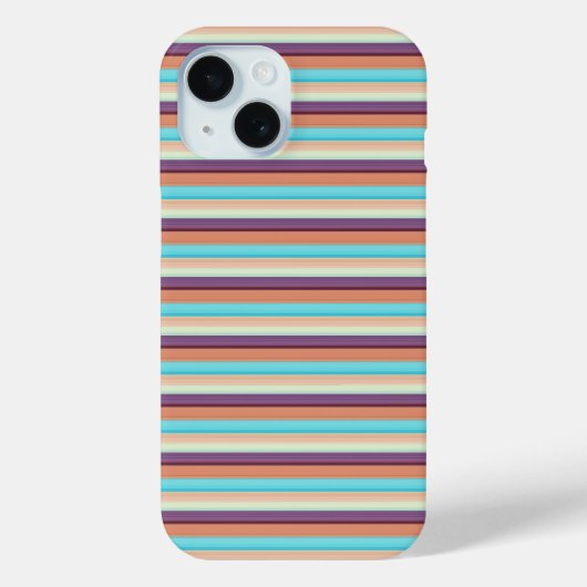 Süße blaue braune Streifen  Case-Mate iPhone Hülle (Rückseite)