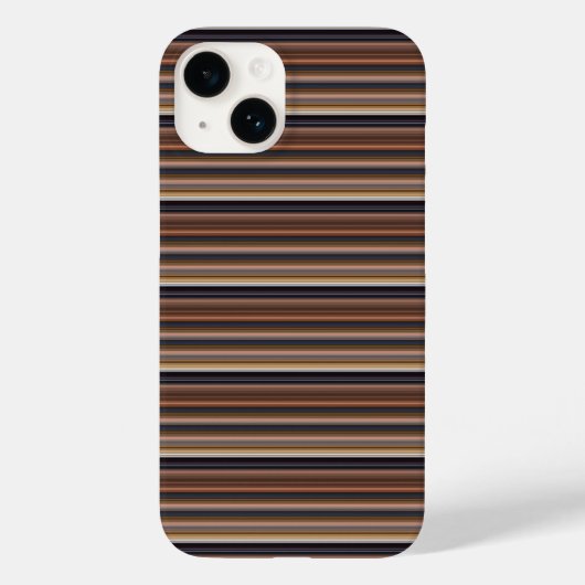 Süße blaue braune Streifen Case-Mate iPhone Hülle (Rückseite)