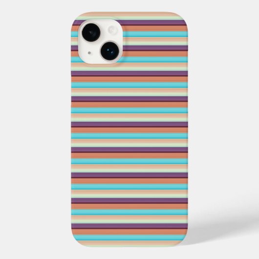 Süße blaue braune Streifen  Case-Mate iPhone Hülle (Rückseite)