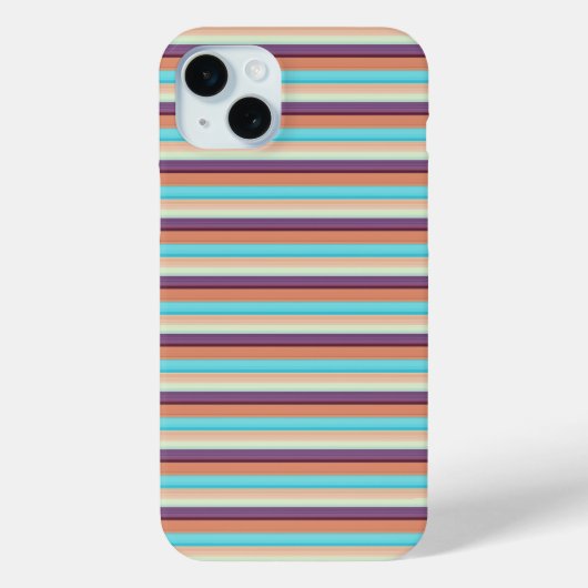 Süße blaue braune Streifen  Case-Mate iPhone Hülle (Rückseite)