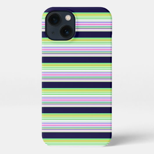 Süße blaue bunte Streifen iPhone Hülle (Rückseite)