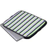 Süße blaue bunte Streifen Laptopschutzhülle (Vorne Knopf)