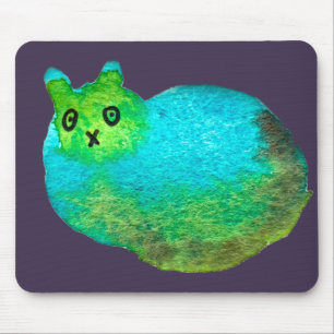 Süße blaue dicke Katze Kunst Illustration Mousepad