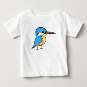 Süße Blaue Eisvogel-Vogel-Kunst Baby T-shirt