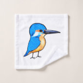 Süße Blaue Eisvogel-Vogel-Kunst Badhandtuch Set (Waschlappen)