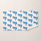 Süße Blaue Eisvogel-Vogel-Kunst Badhandtuch Set (Handtuch)