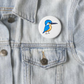 Süße Blaue Eisvogel-Vogel-Kunst Button (Beispiel)
