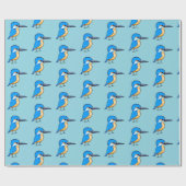 Süße Blaue Eisvogel-Vogel-Kunst Geschenkpapier (Flach)