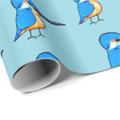 Süße Blaue Eisvogel-Vogel-Kunst Geschenkpapier (Rolleneckpunkt)