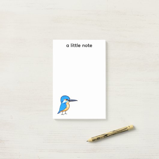 Süße Blaue Eisvogel-Vogel-Kunst Post-it Klebezettel (Auf Schreibtisch)