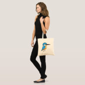 Süße Blaue Eisvogel-Vogel-Kunst Tragetasche (Vorderseite (Model))