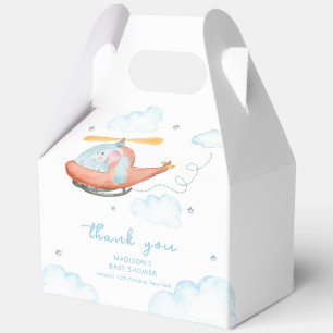 Süße blaue Elefant Hubschrauber Baby Shower  Geschenkschachtel