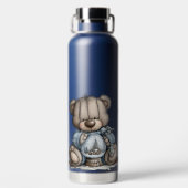 SÜSSE BLAUE FEIERTAGS-WINTER-TEDDYBÄREN TRINKFLASCHE (Rückseite)