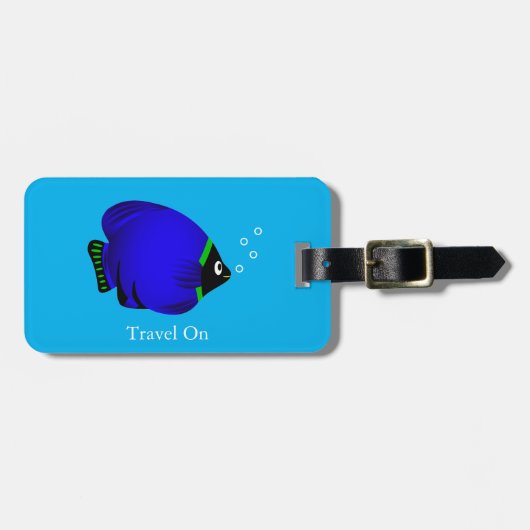 Süße blaue Fische für Kinder Gepäckanhänger (Vorderseite horizontal)