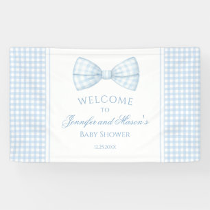 Süße blaue Fliege Baby-Junge-Shower-Willkommensban Banner